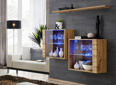 Wohnzimmer Schränke Vitrine Wand Regal Luxus Wohn Zimmer Braun Set 3tlg.